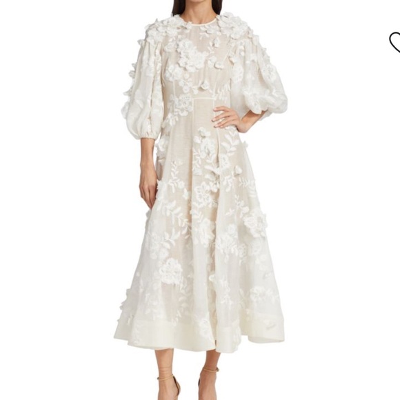 ZIMMERMANN
Postcard Appliqué Silk Linen Embroidered Maxi Dress size 0 xs - Picture 1 of 4